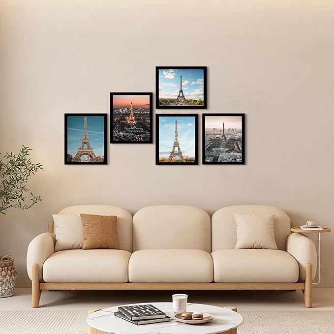 SESEAT 8x10 Picture Frame Set of 10, Display Pictures 5x7 with Mat or 8x10 Prints without Mat, Wall Mounting or Tabletop,Black