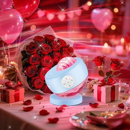 Staryou Iceberg Northern Lights Projector, White Galaxy Projector with Bluetooth Speaker & 15 White Noise, Aurora Light with Detachable Base, 300+ Light Modes, Ideal Gift & Bedroom Decor