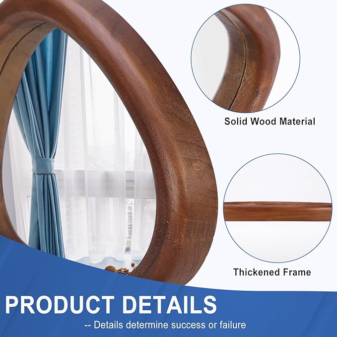 MAGFLERUM Asymmetrical Mirror Set of 2, 15 * 10 inch Irregular Wall Mirror, Small Wood Mirror, Hanging Vertically and Horizontally. Mirrors for Wall Decor (Black Walnut)