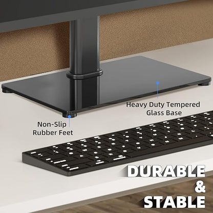 XINLEI Universal TV Stand Base, Table Top TV Stand for 17-43 Inch LCD/LED TVs, Height Adjustable Monitor Mount Stand with Tempered Glass Base Holds up to 88lbs VESA 200x200mm, TS103