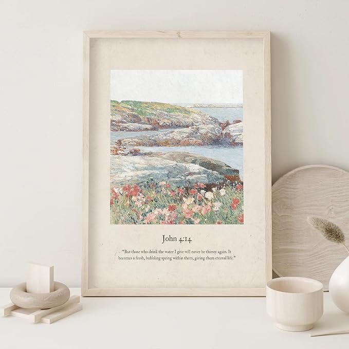 Christian Scripture Wall Art Set of 6 Bible Verse Canvas Wall Decor Psalm 23 Wall Art Religious Pictures Vintage Prints Christian Artwork Bible Verse Poster for Living Room Bedroom 12x16 Inch Unframed