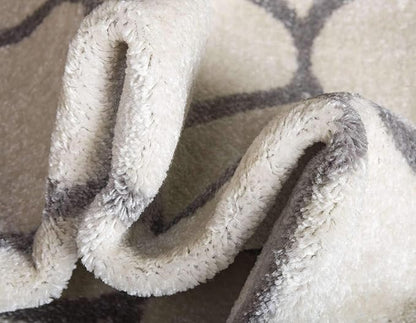 Unique Loom Trellis Frieze Collection Area Rug - Rounded (7' 1" x 10', Ivory/ Gray)