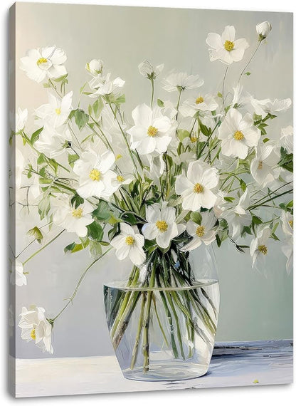 daktenn Floral Canvas Wall Art Bathroom Wall Art Pictures Wall Decor Home Decor Wall Decor for Bedroom Livingroom 12x16 Inches