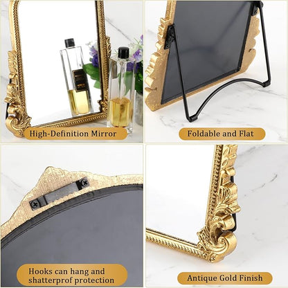 Vintage Small Arched Mirror, 17 * 12in Wall Mounted Vanity Mirror for Living Room, Bedroom, Bathroom, Entryway, Porch, Home and Dormitory, Versatile, Vintage Makeup Mirror