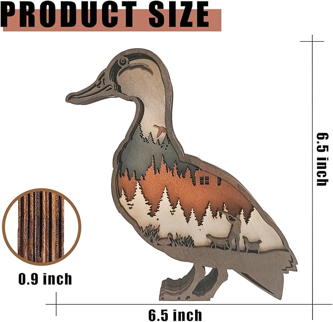 Laozai Wooden Forest Animals Duck Decor Cabin Rustic Decor Wall Decorations Mountain decor for Bedroom Living Room Table Decorative