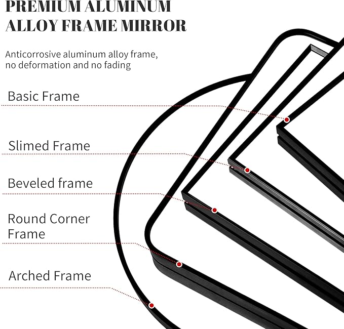 Beauty4U 71" x 32" Full Length Mirror with Stand, Large Floor Mirror for Bedroom, Wall Mounted or Leaning Full Body Mirror, HD Tempered Glass Dressing Mirror for Outfit Check & Home Decor, Black
