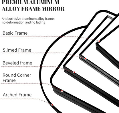 Beauty4U 71" x 32" Full Length Mirror with Stand, Large Floor Mirror for Bedroom, Wall Mounted or Leaning Full Body Mirror, HD Tempered Glass Dressing Mirror for Outfit Check & Home Decor, Black