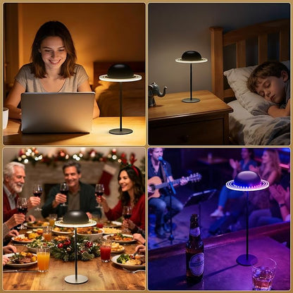 KIBTOY Cordless Table Lamps, Rechargeable Battery Operated Lamps, Touch & Remote Control, 3 CCT & RGB Colors Dimmable,Portable Small Lamp for Bedsides,Kids,Dining Room,Living Room 1 Pack