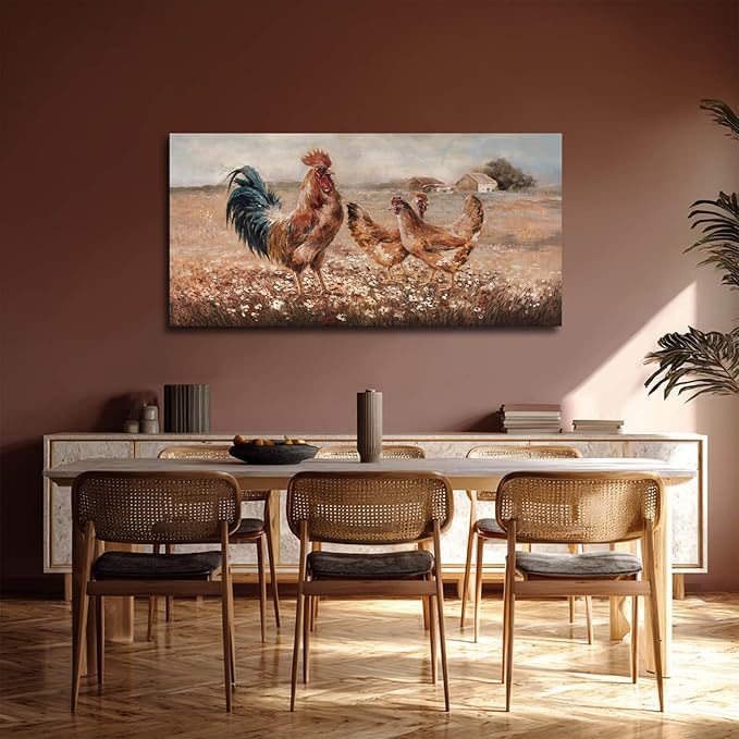 LEVERUP Animal Pictures Wall Decor Nature Pictures Wall Artwork Tan Wall Decor for Dining Room Bedroom Office Home Wall Decoratios 24×48 Inch