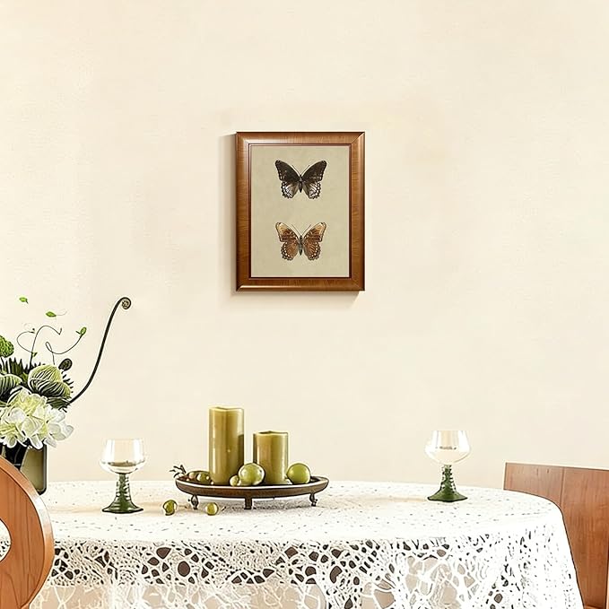 uniro Vintage Wall Art Prints, Vintage Butterfly Canvas Art Prints Painting, Antique Insect Drawing Wall Art Picture, Farmhouse Wall Decor for Kitchen, Dining Desktop Decor - (8" x 10"-UNFRAMED)