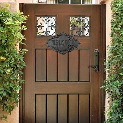 Vintage Cast Iron Welcome Signs for Outside Wall Mounted Welcome Wall Decoration for House Sign Plaque Bar Cafe Shop Front Door 1 Pcs (26 * 17 * 0.8CM)