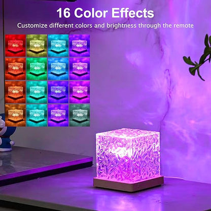 Avkast Northern Lights Projector Rechargeable,Ocean Wave Projector Mood Lighting Ambient Lighting with 16 Colors and Dynamic Water Effect for Living Room Bedroom Decor - Cordless 4.5"