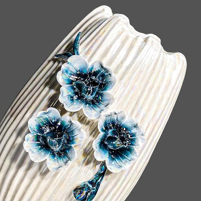 Small White Vase - 7 Inch Modern Ceramic Vases for Centerpieces, Minimalist 3D Sculpted Flower Vase for Home Decor, Kitchen, Dining Table, Shelf, Wedding Decor
