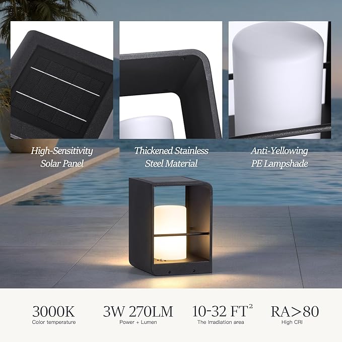 Solar Lanterns Outdoor Waterproof, Led Corner Floor Lamp Dimmable, Smart Outdoor Lantern, Remote Control Floor Lamp Modern Design, Patio Lantern with Warm White Lights for Table Porch Garden Yard