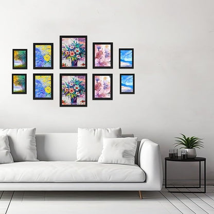 Black Picture Frames Collage Wall Decor 10 Pack, Gallery Wall Frame Set for Wall Mounting or Tabletop Display, Multi Sizes Including 8x10, 5x7, 4x6 Family Photo Frames
