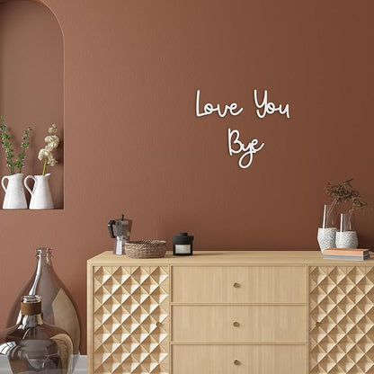 Dripykiaa LOVE YOU BYE Wood Sign Home Decor Boho Decor 31.5” Wood Grain Wall Decor Express Love and Warm for Your Family Lovers Wall Art Gift Hallway Entryway Door For Home - White