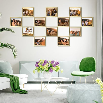 Giftgarden 8x10 Picture Frame Gold Set of 12, Multi Modern 8 x 10 Frames Bulk for Wall or Tabletop Display