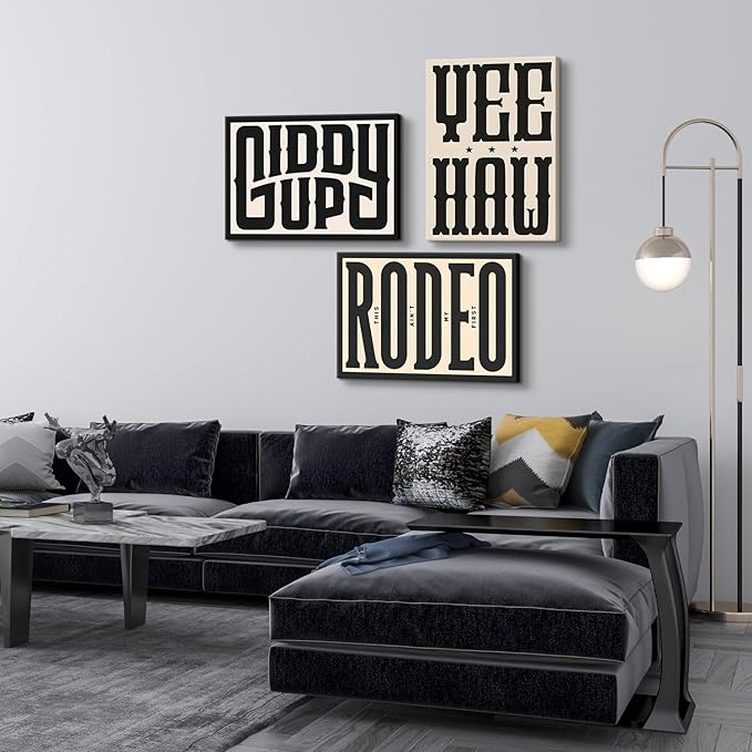 Framed Western Wall Art Vintage Southwestern Canvas Wall Decor This Ain't My First Rodeo Wall Art Southwestern Country Ranch Poster Trendy Modern Cowboy Cowgirl Picture Print(12x16in)