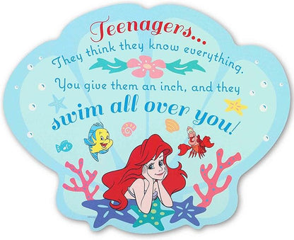 Open Road Brands Disney The Little Mermaid Teenagers Wood Wall Decor - Funny Sebastian Quote Wall Art with Undersea Scene