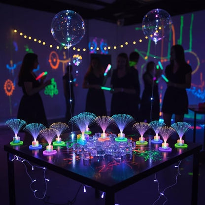 Amylove 30 Pcs Mini Fiber Optic Lamp Bulk LED Light Color Changing Table Centerpiece Glow in The Dark Party Favors Supplies for Wedding Graduation Prom Birthday Disco Dance Decorations (6 Inch)