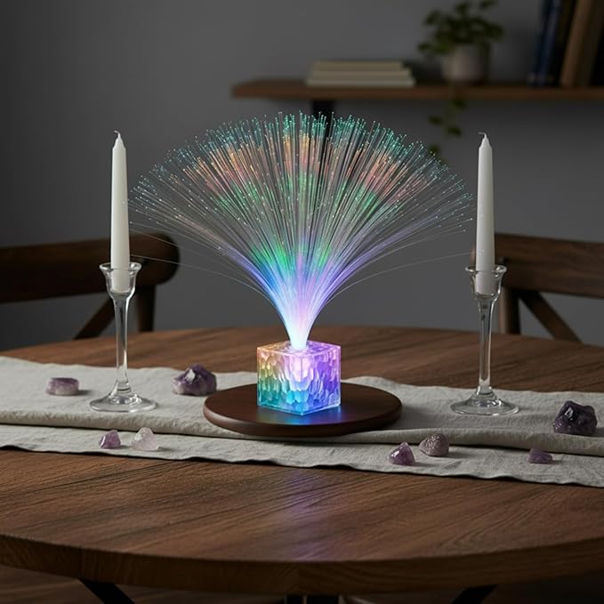 Amylove 8 Pcs Mini Fiber Optic Lamp Bulk LED Light Color Changing Table Centerpiece Glow in The Dark Party Favors Supplies for Wedding Graduation Prom Birthday Disco Dance Decorations (6 Inch)