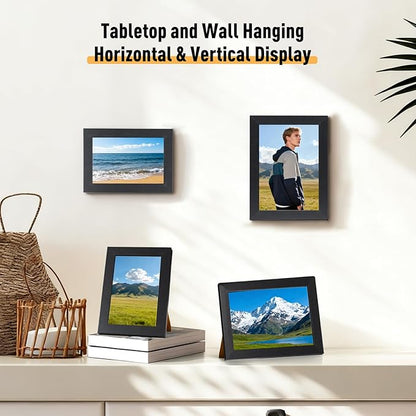 MAXECHO Picture Frame Set of 5, Two 5"x7", Three 4"x6", Black Gallery Photo Frame for Collage Wall and Tabletop Display Home Decor