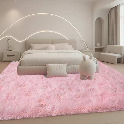 6x9 Rugs for Living Room, Cute Pink Rug for Bedroom,Plush Fluffy Carpet, Non-Slip Upgrade Baby Room Rug, Suitable for Kids Dorm Home Decor Aesthetics.