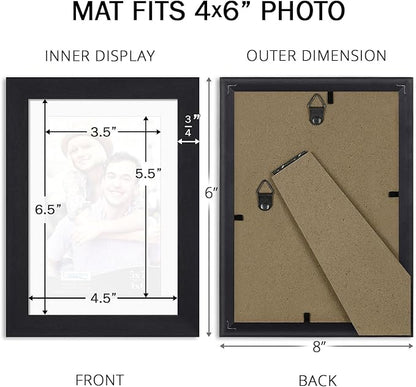 Icona Bay 5x7 Picture Frame Set w/Removable Mat to 4x6 (Black, 10 Pack), Simple Modern Design, Table Top Kickstand and Wall Hanging Hooks Included, Impresia Collection