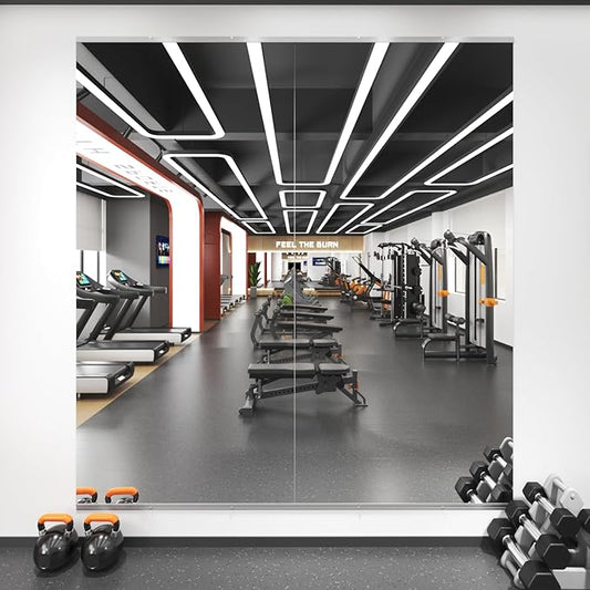 LOAAO Home Gym Mirror, 83"x39"-2 PCS Gym Mirrors for Wall, Frameless, Tempered Glass, Large Workout Mirrors for Home Gym, Dance Studio, Yoga Room, Garage Gym