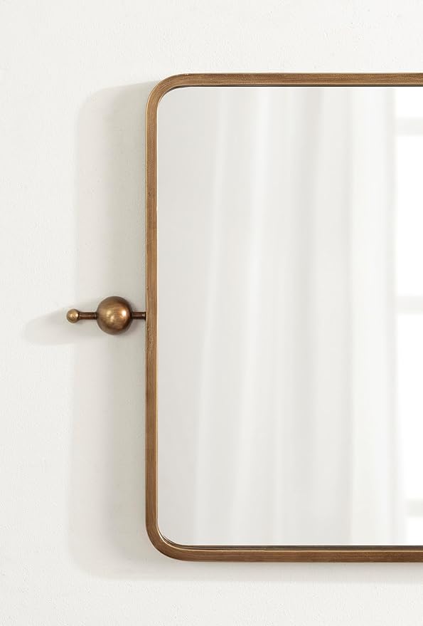 Kate and Laurel Kasota Traditional Metal Rectangle Wall Mirror, 20 x 41, Antique Gold, Vintage Tall Bathroom Mirror for Over Sink or for Use as Versatile Entryway or Bedroom Wall Decor
