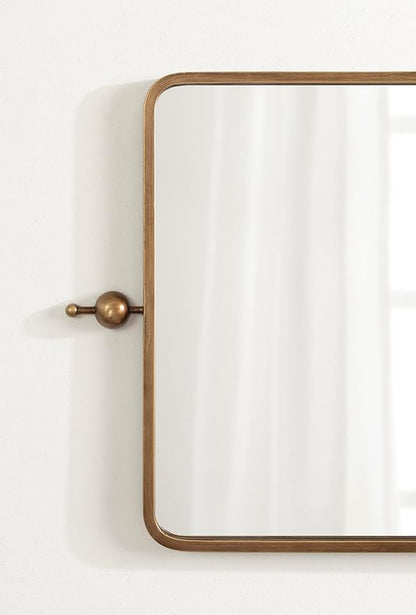Kate and Laurel Kasota Traditional Metal Rectangle Wall Mirror, 20 x 41, Antique Gold, Vintage Tall Bathroom Mirror for Over Sink or for Use as Versatile Entryway or Bedroom Wall Decor