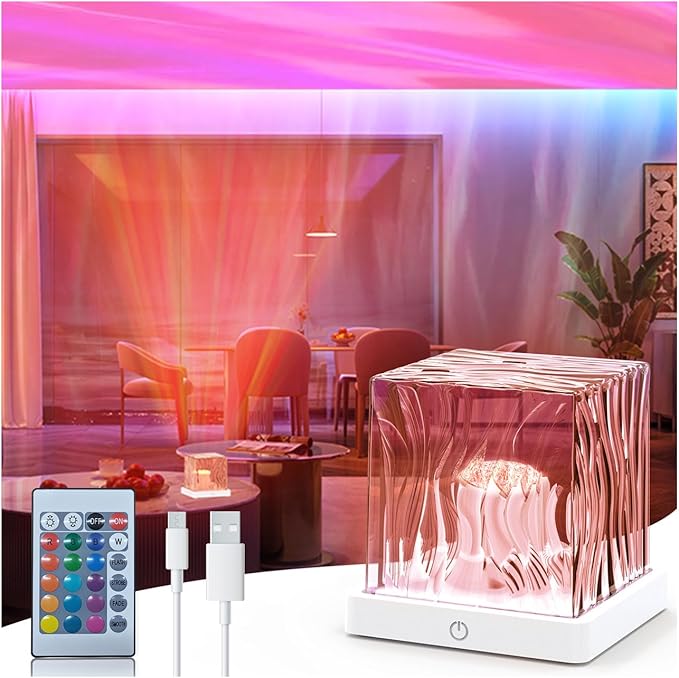 Deyagoo Northern Lights Projector, 1800mAh Rechargeable Aurora Light Projector, 16 Colors Mood Lighting Galaxy Lamp with Remote for Adult Boys Girls Gifts Room Decor
