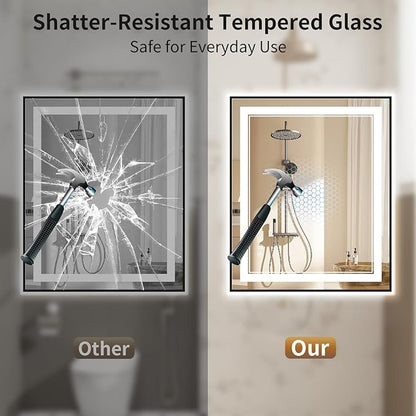 30"x36" LED Bathroom Mirror with Lights, Front & Backlit, Anti-Fog, Dimmable, 3 Color Temperature, CRI 90+, LED Mirror for Bathroom with Premium Full Aluminum Frame, Touch Control with Memory