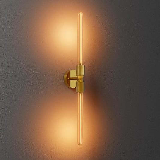 ALAMPEVER Modern Linear Wall Sconce with LED Bulb Included, Dimmable Minimalist Wall Light for Bathroom, Bedroom, Living Room & Hallway, 1 Pack