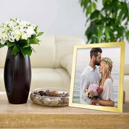 8x10 Picture Frames Gold Set of 12 for Wall Gallery Collage Photo Frames or Tabletop Display