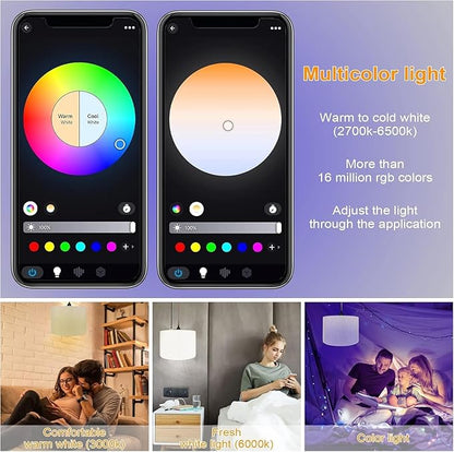 2pcs Plug in Pendant Light, Hanging Lamp with RGB Smart Bulb, Hanging Lights with Plug in Cord Hanging Lights for Bedroom Kitchen Living Dining Room Light Fixture