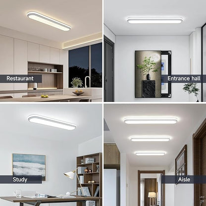 Smart LED Flush Mount Ceiling Light,28.3 Inch 45W Dimmable Modern Linear Metal Wraparound Lamp with Remote Control,Bright Energy Efficient Lighting Fixture for Kitchen Dining Room