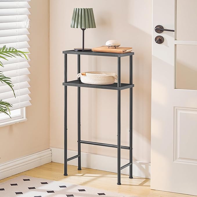 HOOBRO Narrow Console Table for Small Space, Set of 2, 15.7" Entryway Table with Storage, 2 Tier Sofa Table with 2 Shelves, Skinny Console Tables for Entryway, Hallway, Foyer, Black BB40XGP201