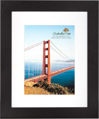 Rustic Picture Frame with Mat (Black, 8x10 inches)