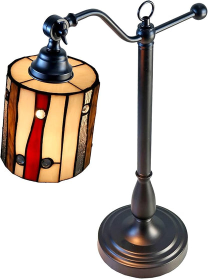 Dale Tiffany TA25031 Tiffany Desk Lamp with Handmade Stained Glass Shade, El Anza, Multicolor, 24-Inch Tall