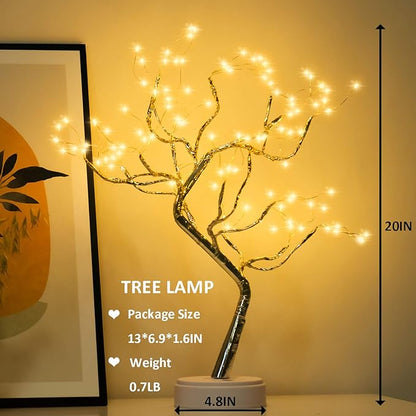 PXBNIUYA 2 Pack Room Decor, 20" 108 LED Tabletop Bonsai Tree Light, DIY Artificial Tree Lamp, Battery/USB Operated, Aesthetic Lamps for Living Bedroom Christmas Home Gifts Decor (Warm White)