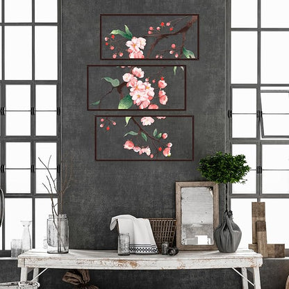 Resama 3 Pcs Metal Wall Art, Flowers Decor Hanging Flower, 2D Rustic Metal Wall Sculpture for Living Room Bedroom, Modern Floral Nature Wall Hanging Decor (28x17in)