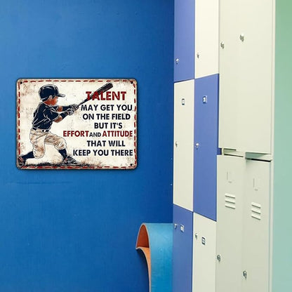 Vintage Tin Sign Baseball Decor for Boys Room Baseball Wall Decoration Motivational Quote Baseball Sign Baseball Posters For Boys Bedroom Wall Decoration 12x16 Inch