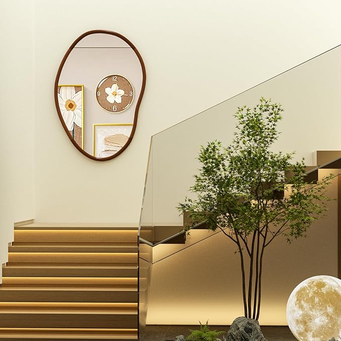 Irregular Wall Mirror Decorative Asymmetrical Mirror Abstract 32x22 inch