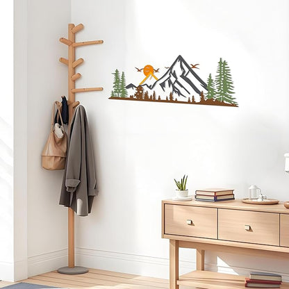 DICYWUDI Colorful Metal 15.7 x 5.3 inch Mountain Wall Decor – Minimalist Wall Art for or Indoor Kitchen Bathroom Bedroom Living Room Dining Room