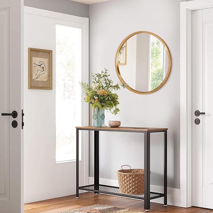 AOAOPQ Small Matte Frame Circle Mirror for Wall Round Mirror for Bathroom Entryway Living Room Hallway Bedroom Gold Mirror Entryway Vanity