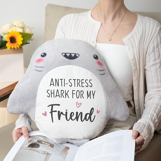 Best Friend Birthday Gifts for Women - Friends Pillow, Friendship Bestie Gifts for Women, Easter Birthday Gift for Woman Friendship Best Friend Bestie Teen, Shark Hug Pillow
