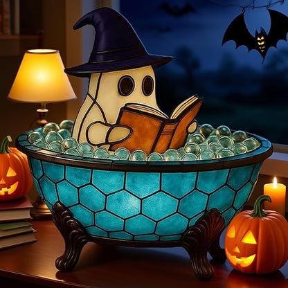 Halloween Night Light，Halloween Lamp，Ghost Bubble Bath Lamp，Halloween Bathroom Decor，Bathtub Ghost LED Night Lights，for Indoor Bathroom Table Decor Halloween Gifts