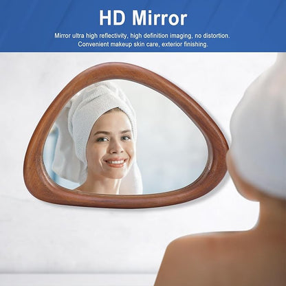 MAGFLERUM Asymmetrical Mirror Set of 2, 15 * 10 inch Irregular Wall Mirror, Small Wood Mirror, Hanging Vertically and Horizontally. Mirrors for Wall Decor (Black Walnut)
