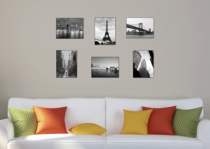 MCS Format 9x12 Picture Frame Black, Gallery Wall Vertical & Horizontal Wall Hanging Picture Frame for Photos & Art Prints (6-Pack)
